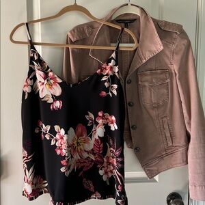 White House Black Market Multicolor Striped/floral reversible Camisole